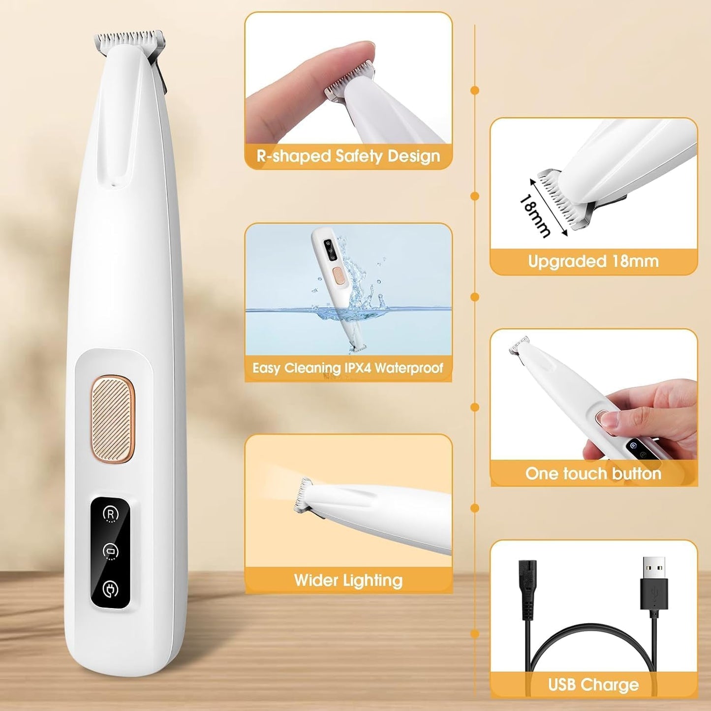 Dog Paw Trimmer with LED Light