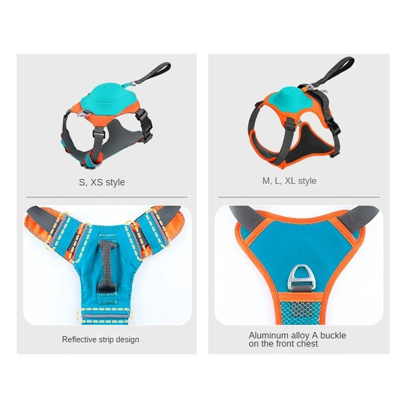 2-in-1 Retractable Leash Harness