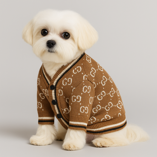 Luxury Khaki Dog Sweater